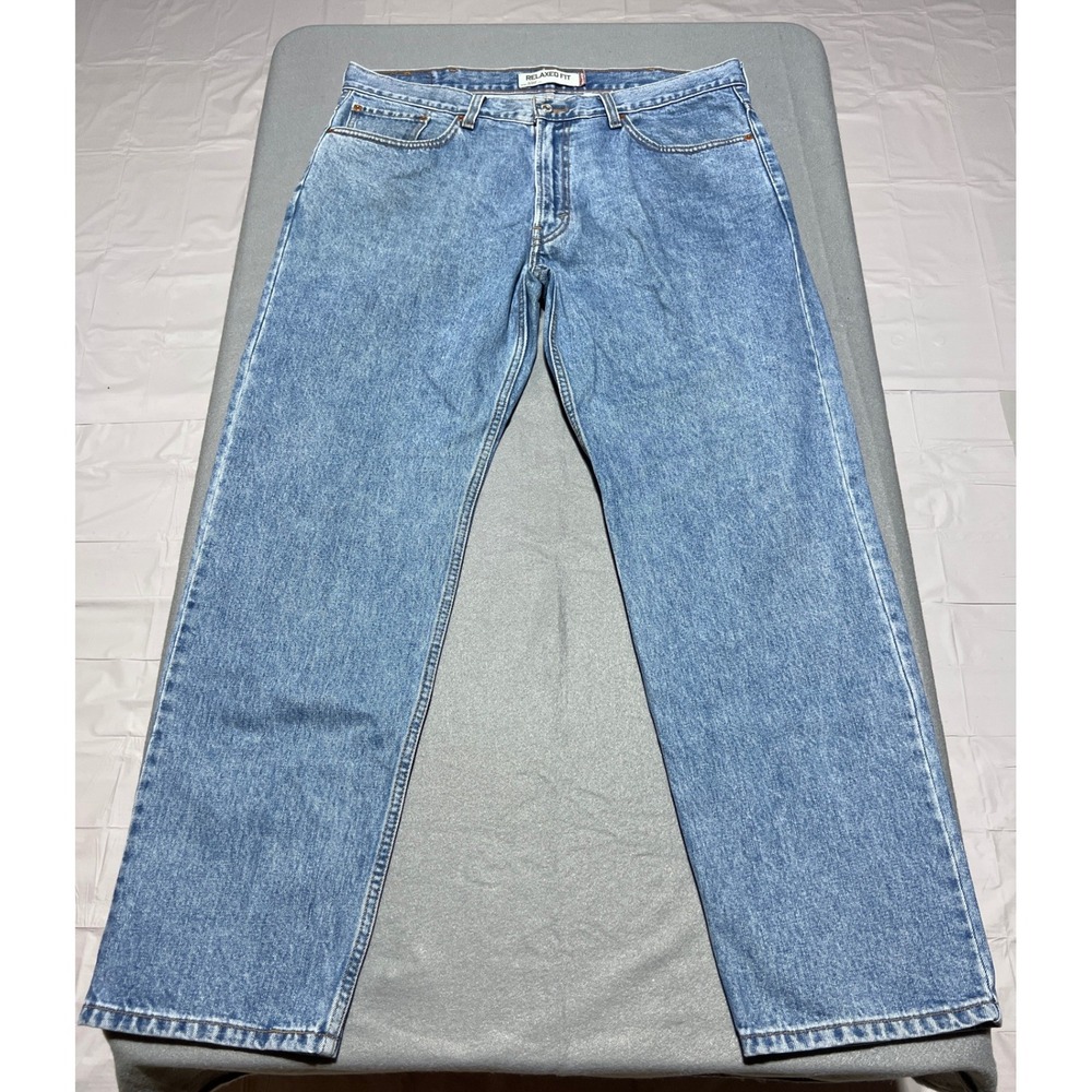 Levis 550 Relaxed Fit Jeans Mens 38x32 Blue Medium Wash Denim Tapered Leg 00550